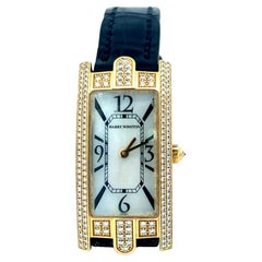 Harry Winston 0,90 Karat runder Diamant 18 Karat Gelbgold Armbanduhr