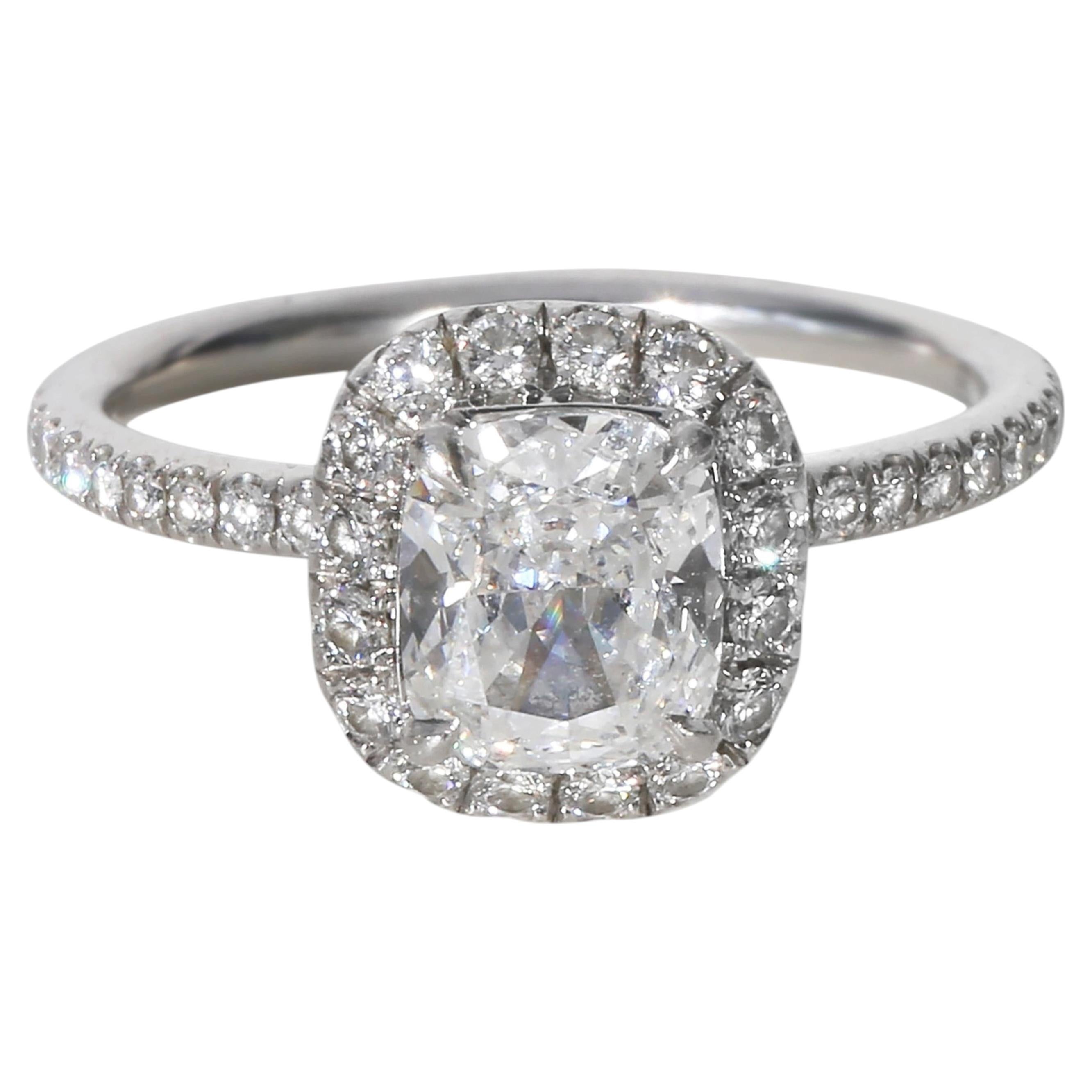Harry Winston 1.03 ct Cushion Modified Diamond Engagement Ring For Sale