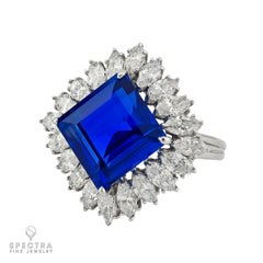 Harry Winston 10.43ct Ceylon Sapphire Diamond Ring  Platinum