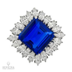 Harry Winston 10.43ct Ceylon Sapphire Diamond Ring  Platinum