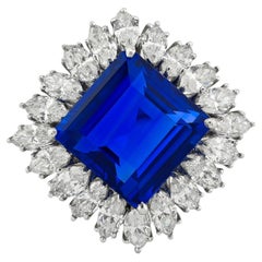 Harry Winston 10.43ct Ceylon Sapphire Diamond Ring  Platinum