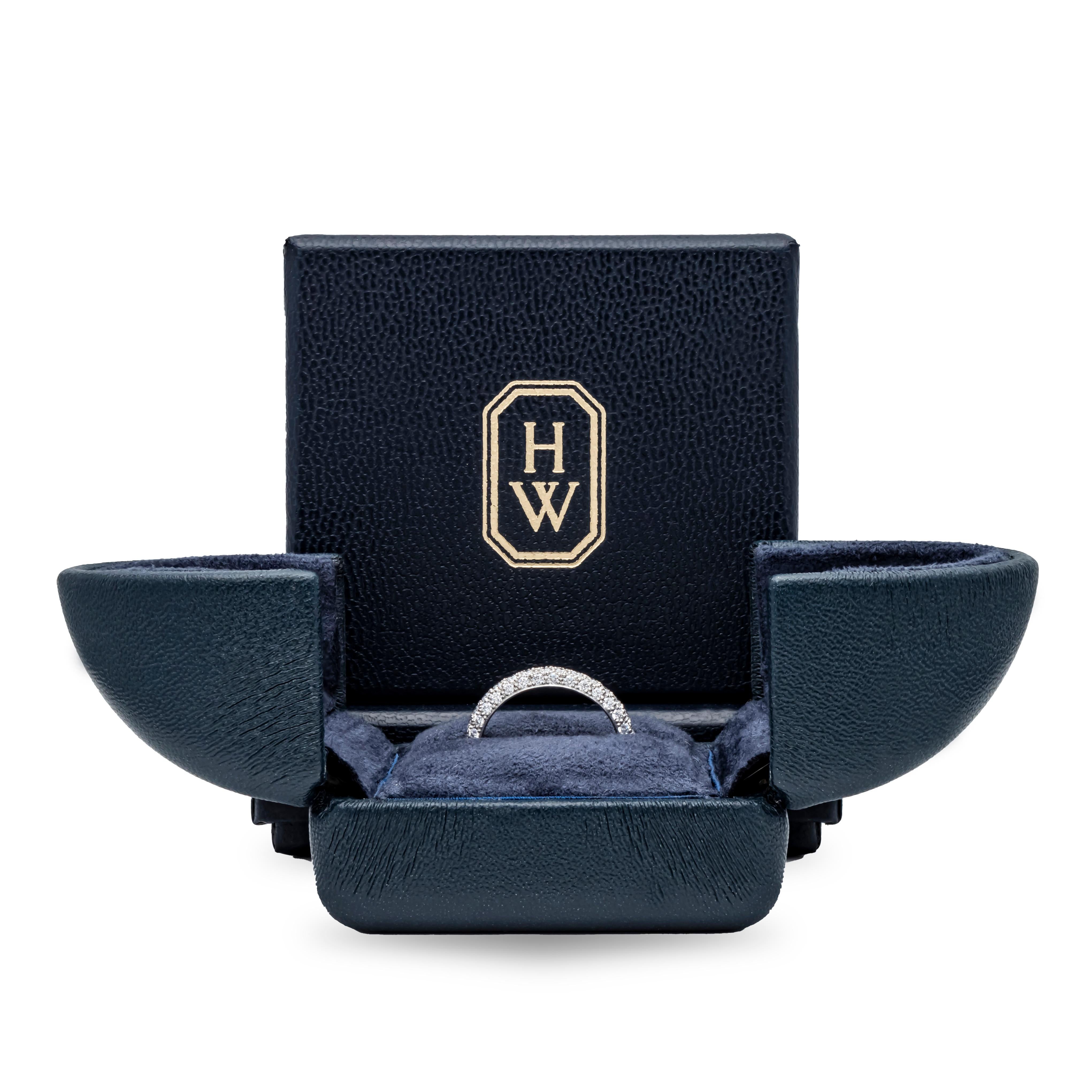Contemporary Harry Winston 1.08 Carats Total Round Diamond Micro-Pave Eternity Wedding Band For Sale
