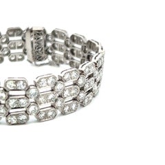 Harry Winston 11.75 Carat Round Brilliant G SI1 Diamond Platinum Link Bracelet