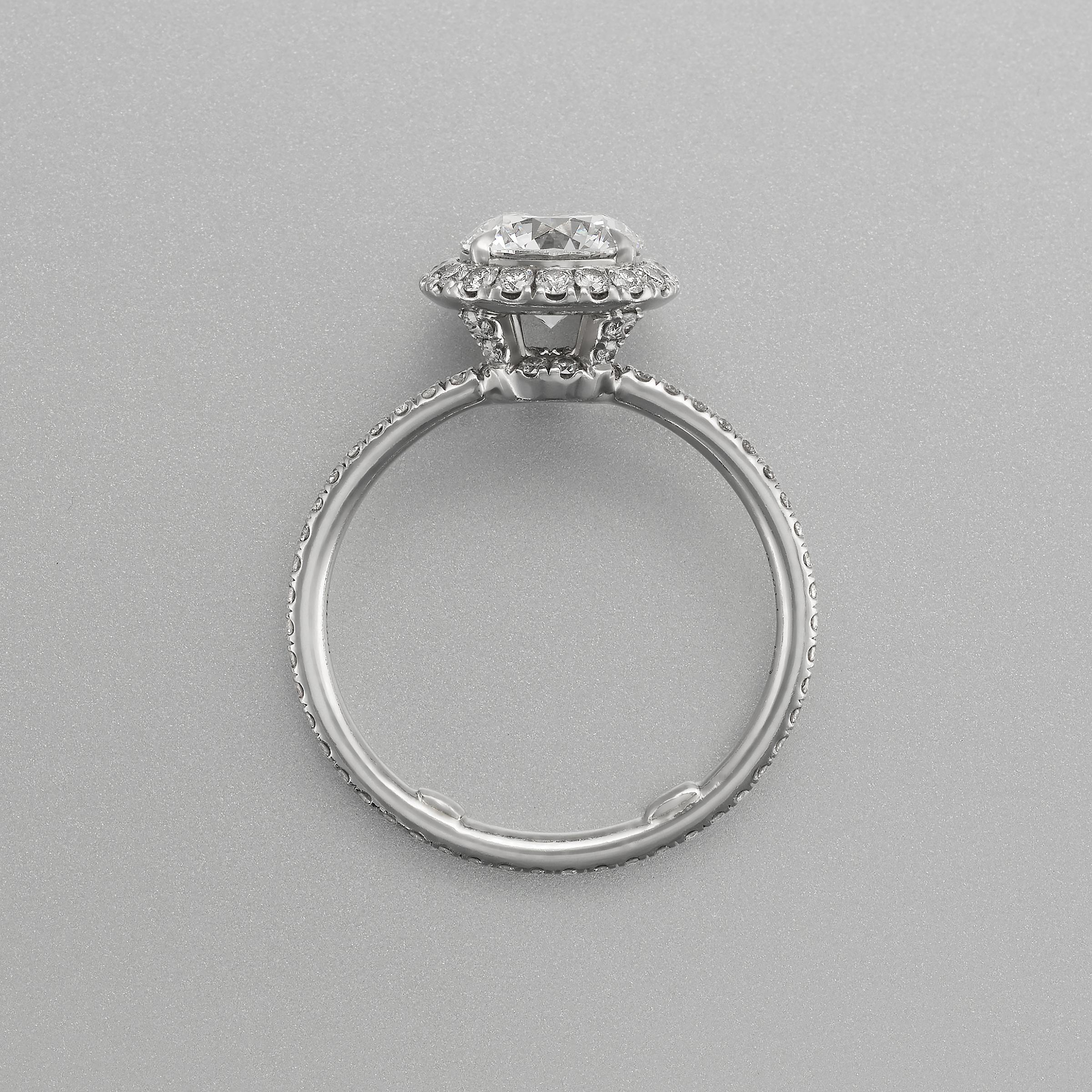 Harry Winston 1.18cts Bague de fiançailles diamant brillant GIA E VVS1 Triple Ex Pour femmes en vente