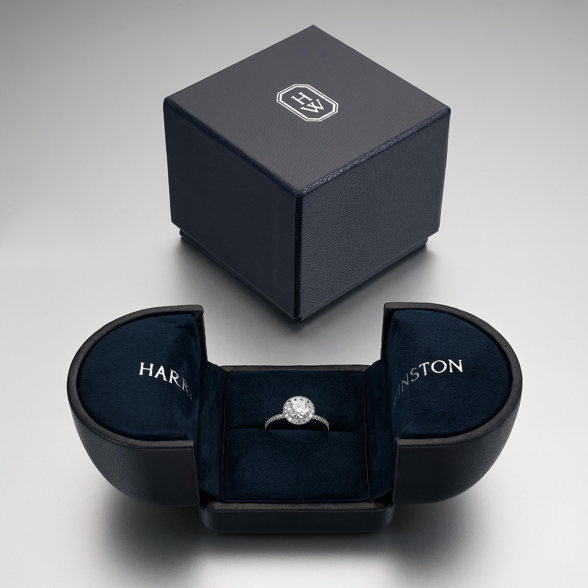 Harry Winston 1.18cts Bague de fiançailles diamant brillant GIA E VVS1 Triple Ex en vente 2