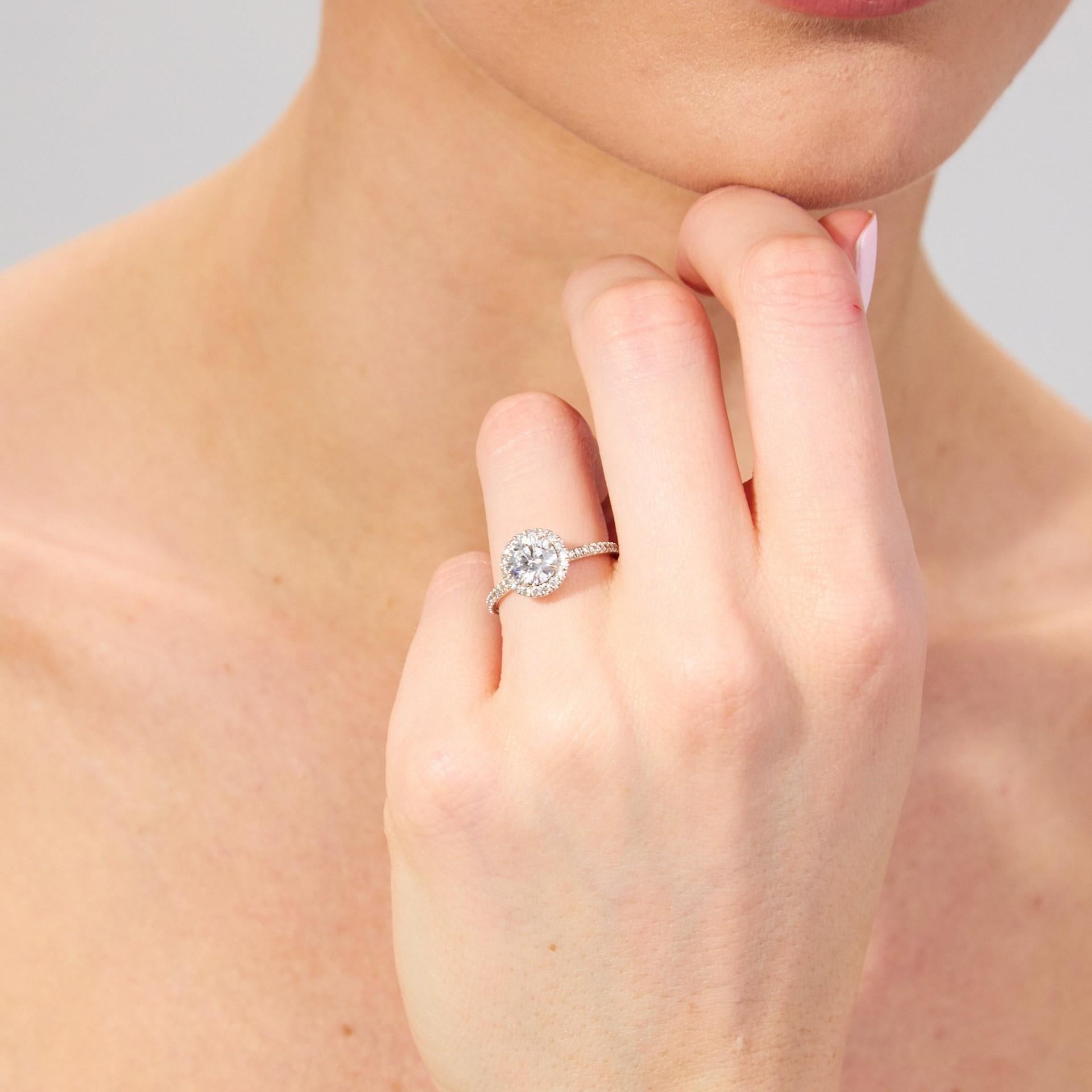 Harry Winston 1.18cts Bague de fiançailles diamant brillant GIA E VVS1 Triple Ex en vente 3