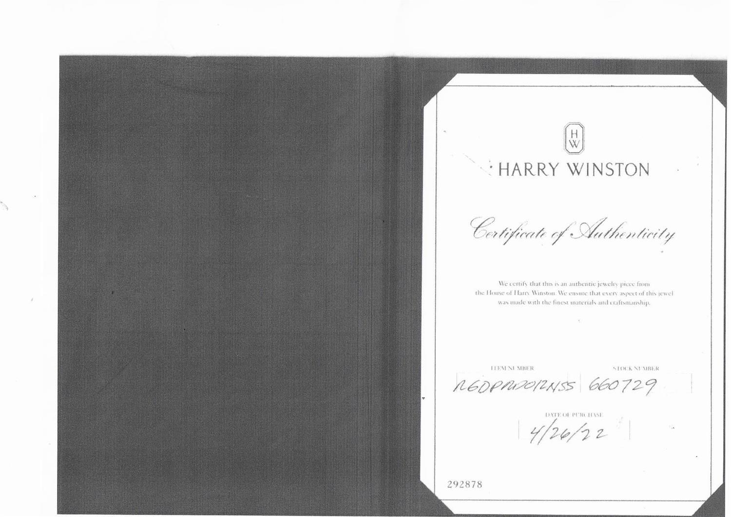 Harry Winston 1.32 Carat Round Brilliant D VVS1 Diamond Platinum Engagement Ring 8