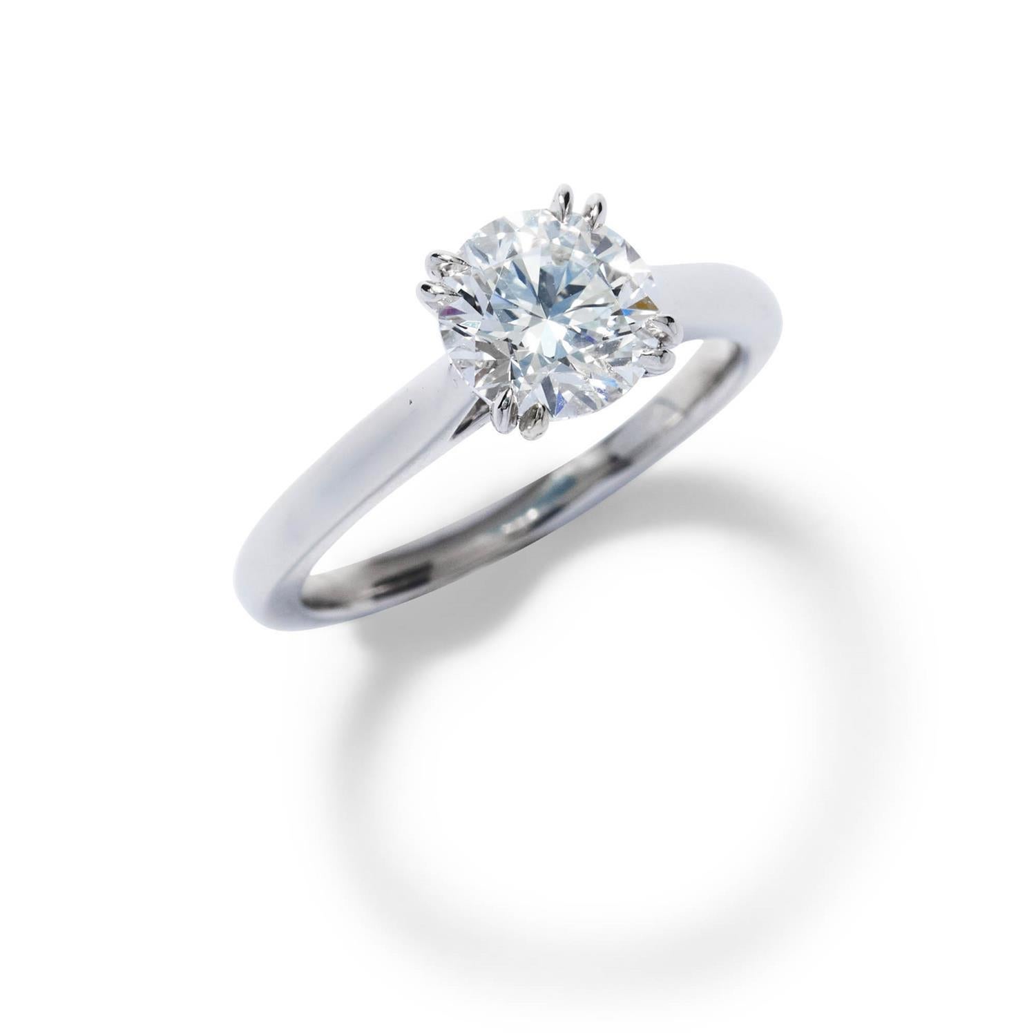 Brilliant Cut Harry Winston 1.32 Carat Round Brilliant D VVS1 Diamond Platinum Engagement Ring