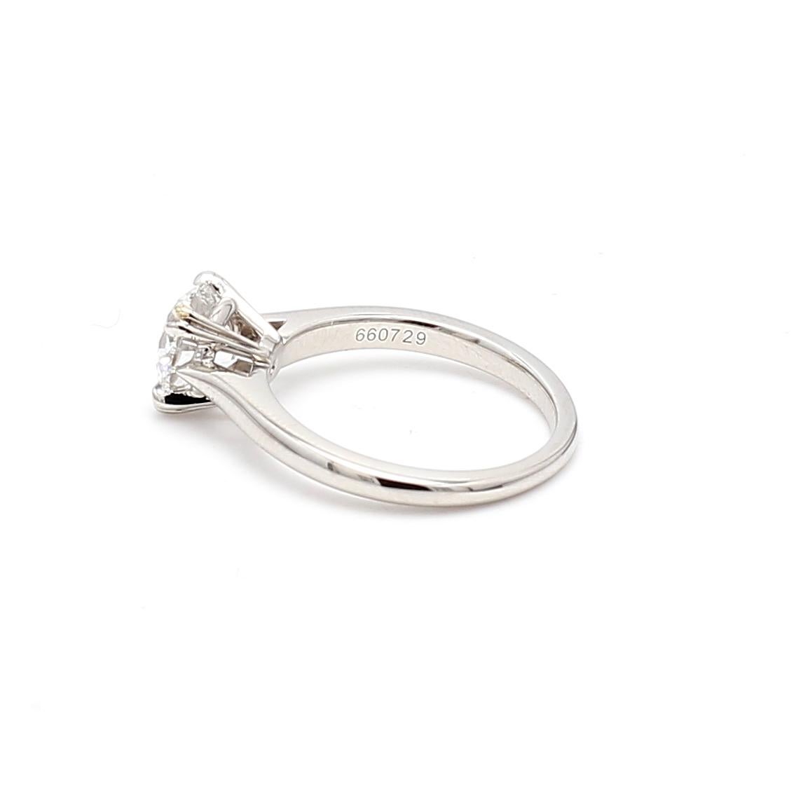 Harry Winston 1.32 Carat Round Brilliant D VVS1 Diamond Platinum Engagement Ring 3