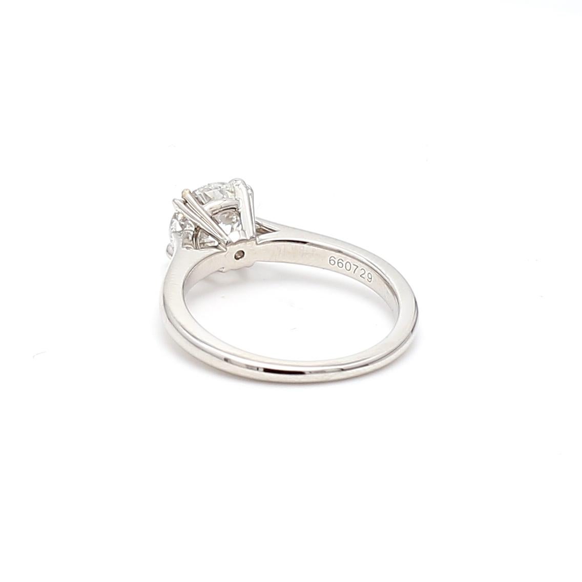 Harry Winston 1.32 Carat Round Brilliant D VVS1 Diamond Platinum Engagement Ring 4