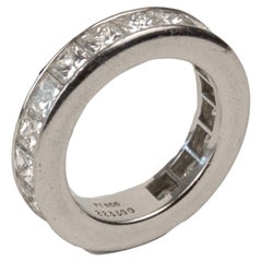 Harry Winston 18k Platinum Diamond Princess Ring