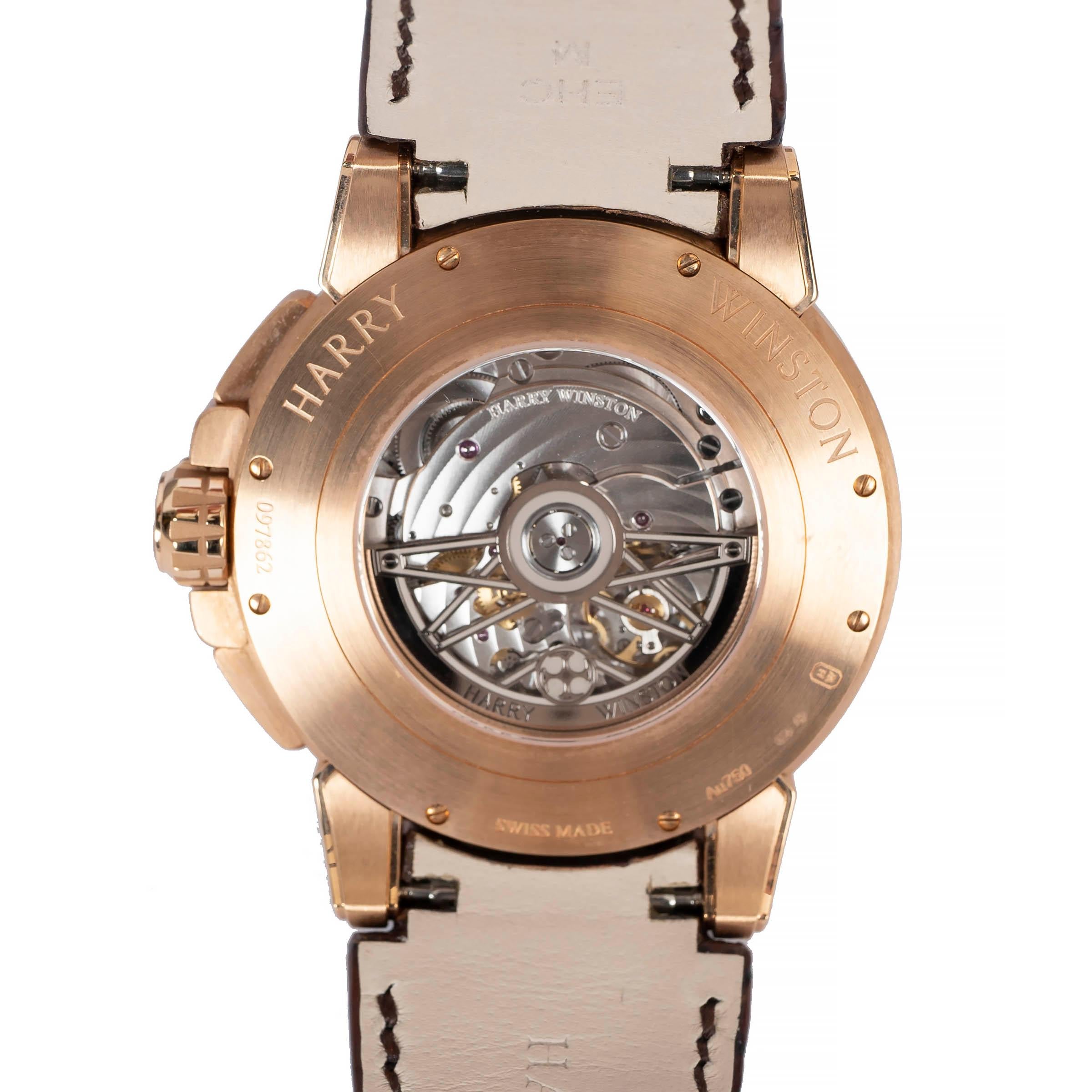 Women's or Men's HARRY WINSTON 18K Rose Gold OCEAN BIG DATE 42MM Automatic Watch