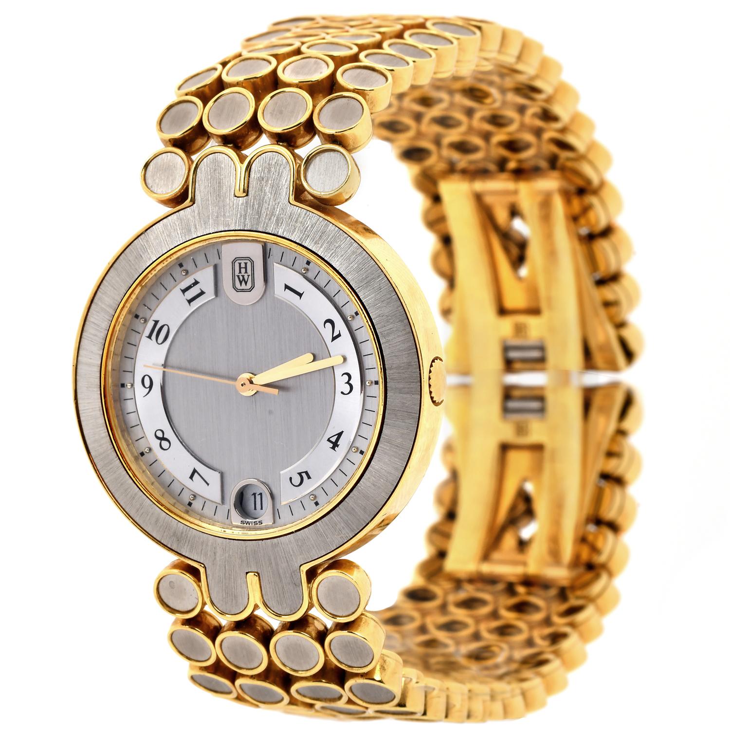 Harry Winston: 18 Karat zweifarbiges Gold  Damen-Quarz-Uhr Ref 1390 im Zustand „Hervorragend“ in Miami, FL