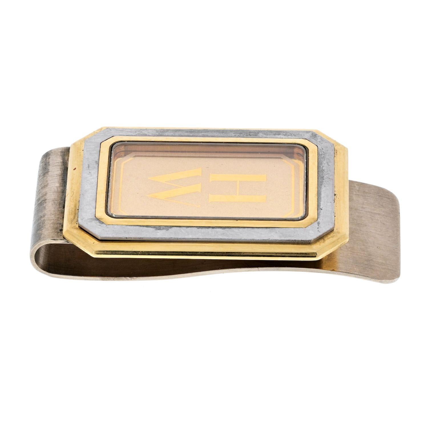 Perfect gift for a groom or your husband: classic and elegant HW yellow gold money clip. Vintage find that we know will be loved by someone who appriciates vintage signed jewelry and quality gold gifts. About 3cm long.
