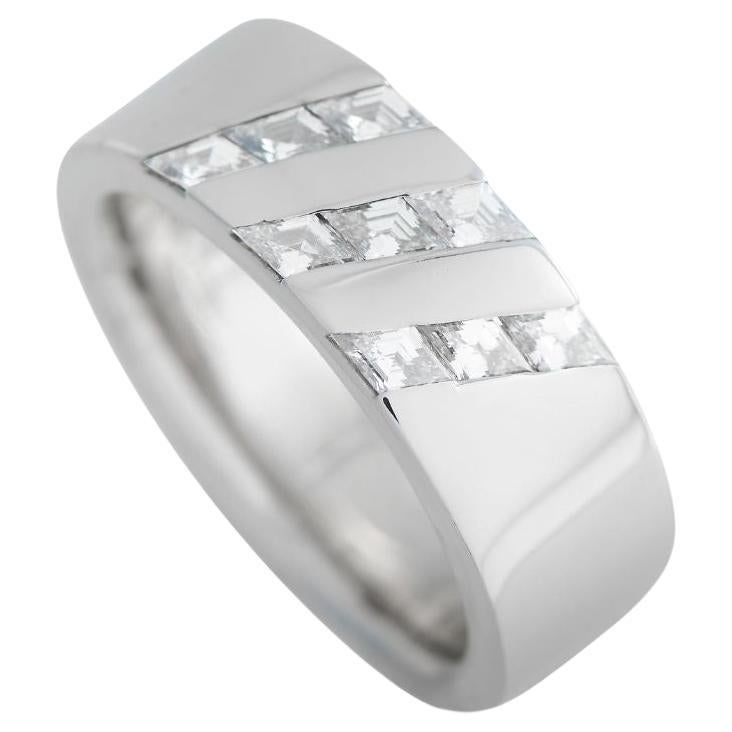 Harry Winston Diamond Platinum Bamboo Band Ring US 5.75 For Sale at