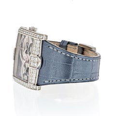 Harry Winston 18K White Gold Avenue 350/LQTZW Quartz Diamond Dial Watch