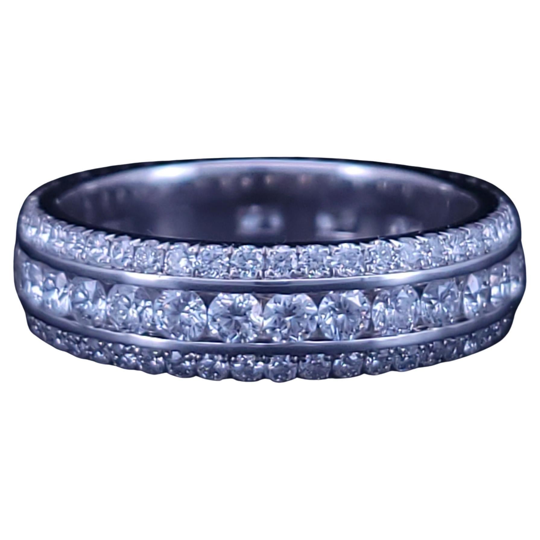 Anello con diamante in oro bianco 18k di Harry Winston, misura 8 in vendita