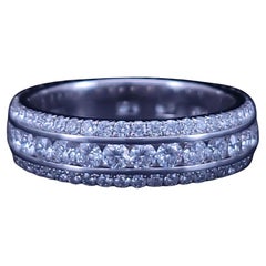 Anello con diamante in oro bianco 18k di Harry Winston, misura 8