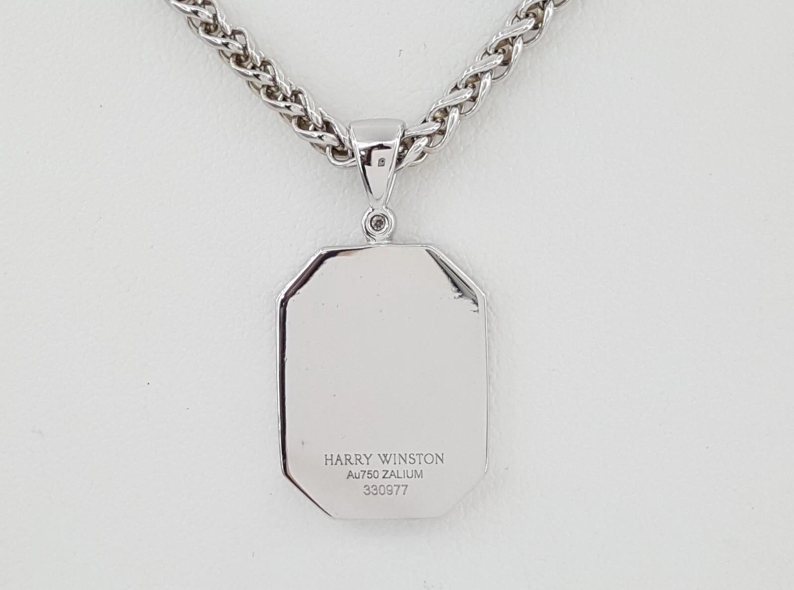 Collana con ciondolo di Harry Winston in oro bianco 18 carati e zalio
30