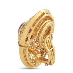 Harry Winston 18K Yellow Gold 3.70ct Diamond & Ruby Clip-On Earrings HW09-031126