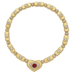 Harry Winston 18K Yellow Gold Burma Ruby & Diamond Necklace