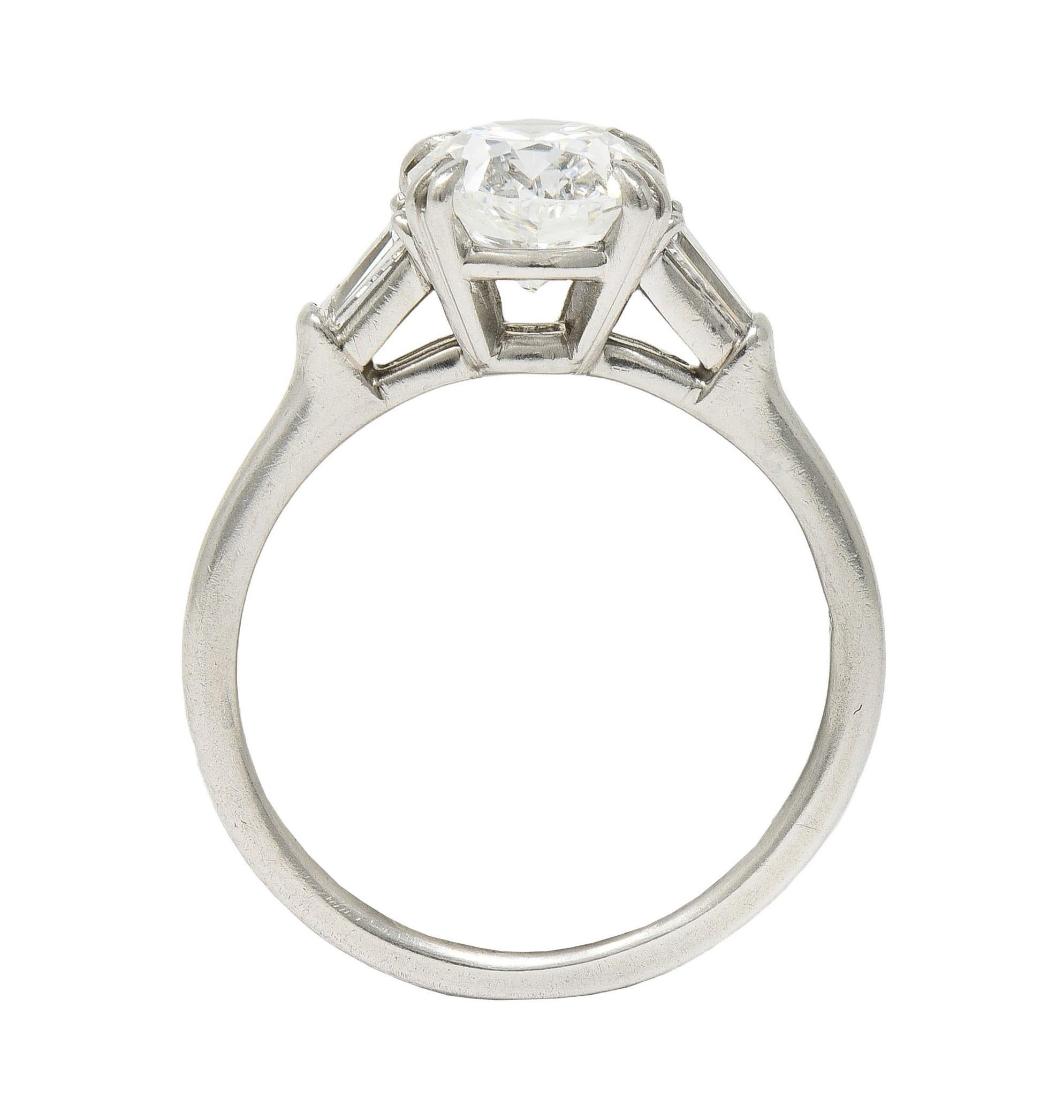 Harry Winston 1978 2.34 CTW Oval Cut Diamond Platinum Vintage Engagement Ring 7