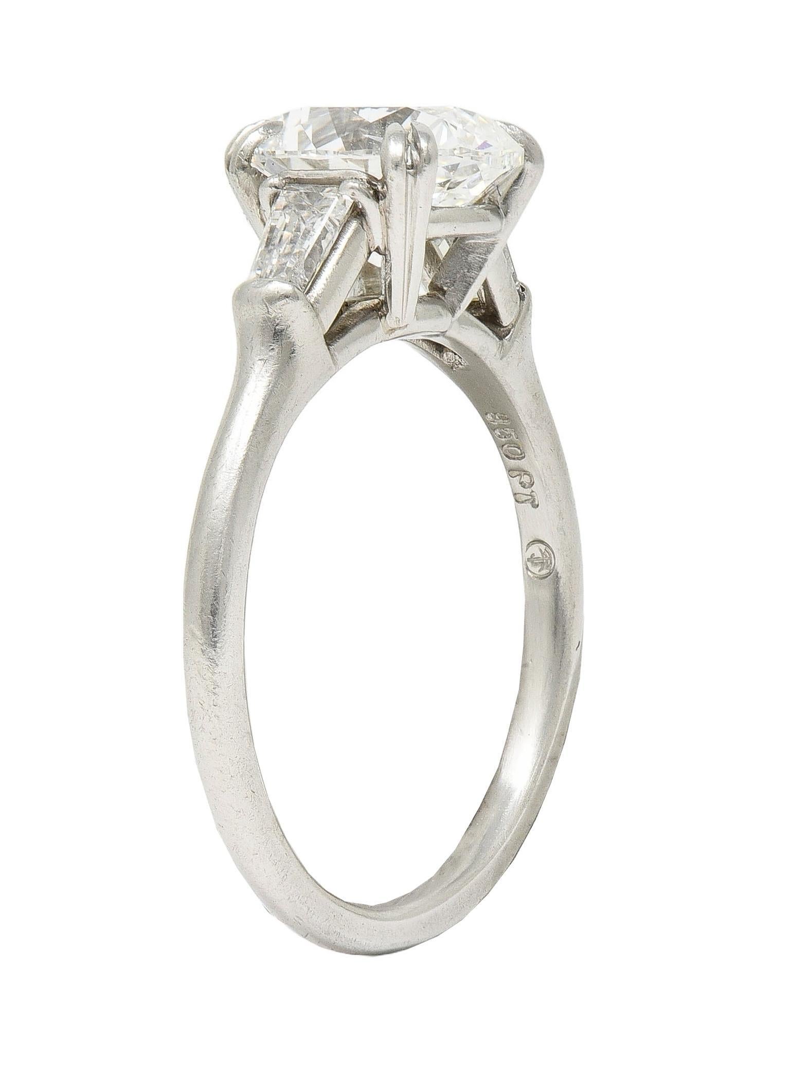 Harry Winston 1978 2.34 CTW Oval Cut Diamond Platinum Vintage Engagement Ring 8