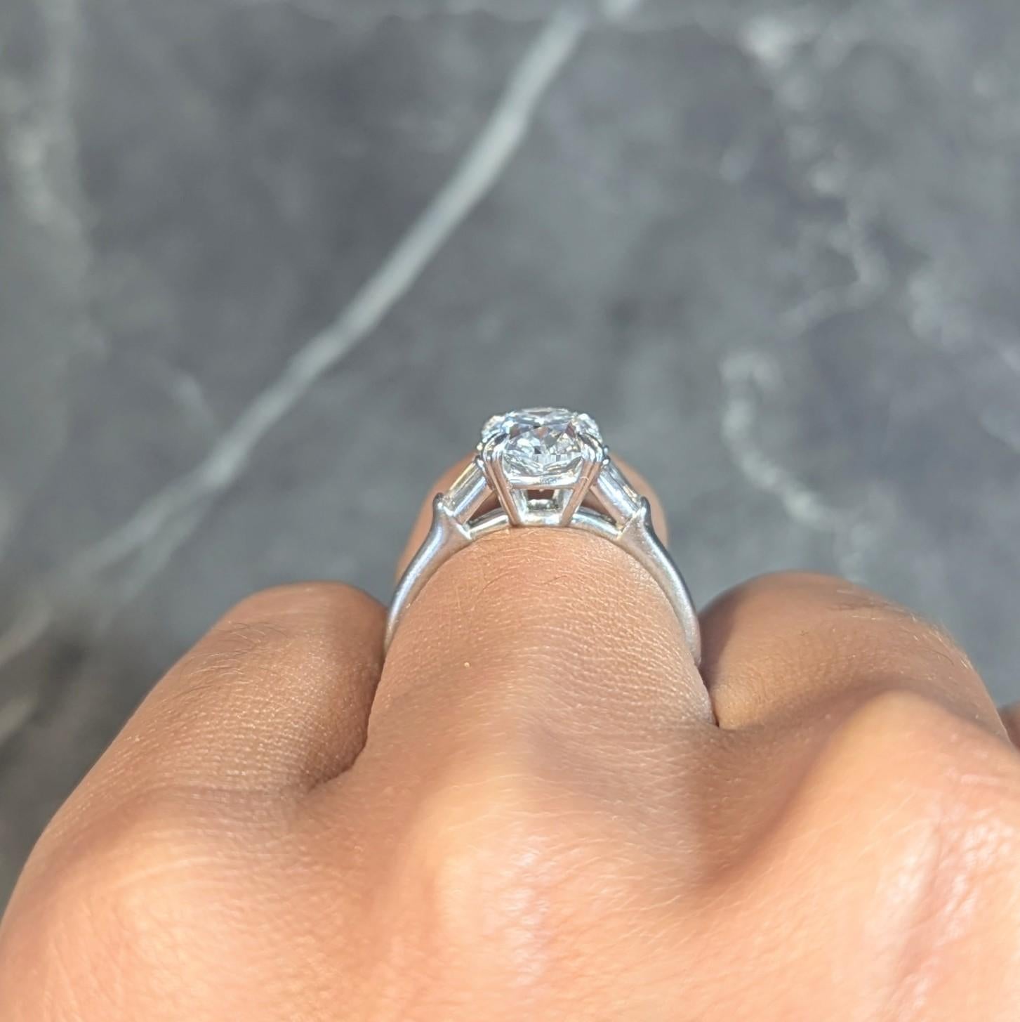 Harry Winston 1978 2.34 CTW Oval Cut Diamond Platinum Vintage Engagement Ring 11