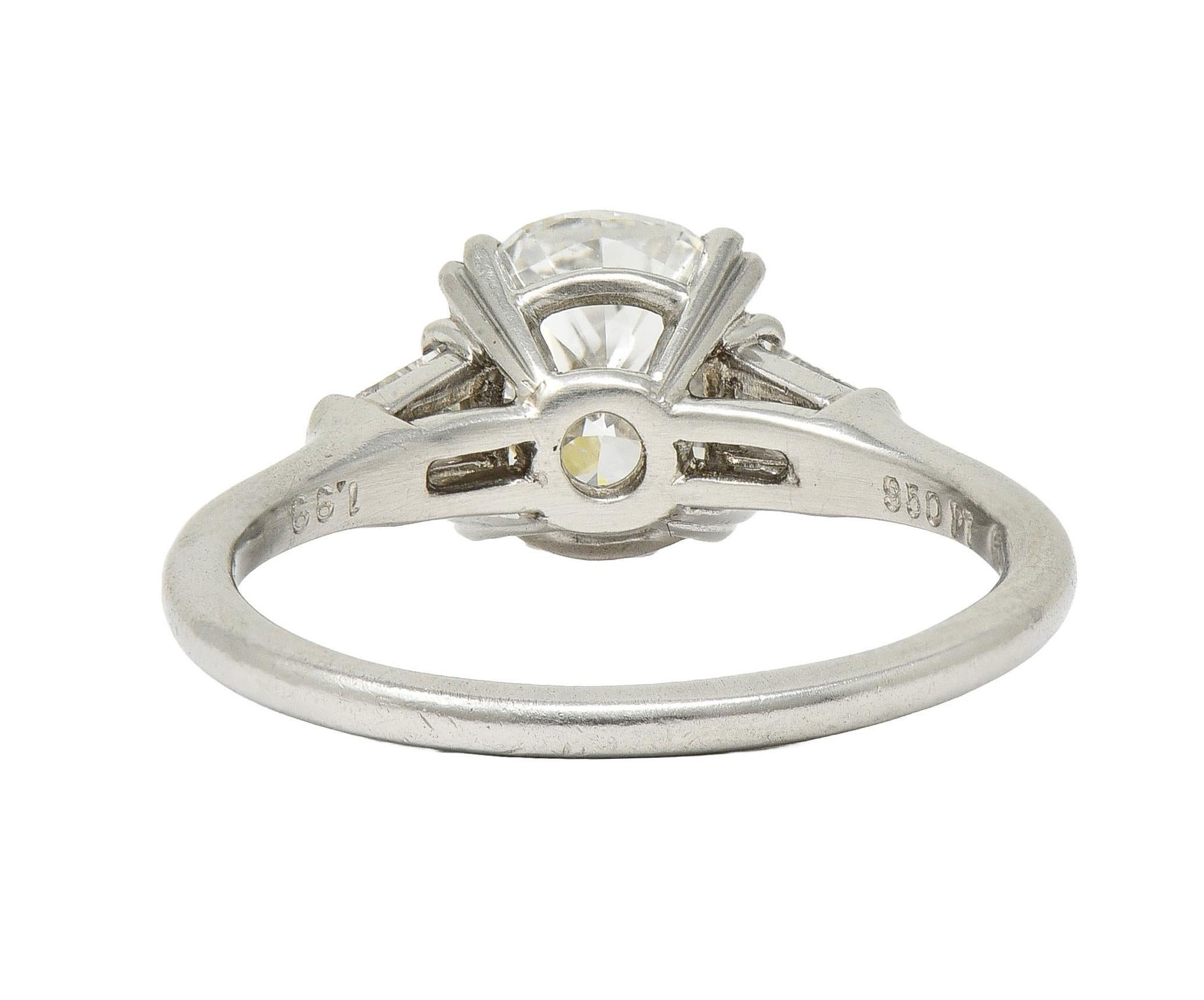 Harry Winston 1978 2.34 CTW Oval Cut Diamond Platinum Vintage Engagement Ring 1