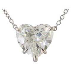 Harry Winston 2.15 CT Heart Brilliant Cut Diamond Solitaire Pendant Necklace