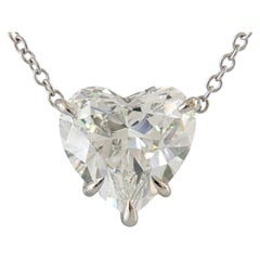 Harry Winston 2.15 CT Heart Brilliant Cut Diamond Solitaire Pendant Necklace