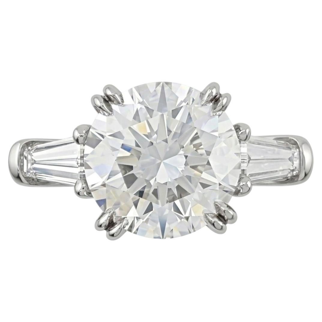 Harry Winston 2.30 Carat Round Brilliant Cut Diamond Three-Stone Engagement Ring