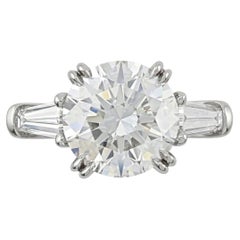 Harry Winston 2.30 Carat Round Brilliant Cut Diamond Three-Stone Engagement Ring