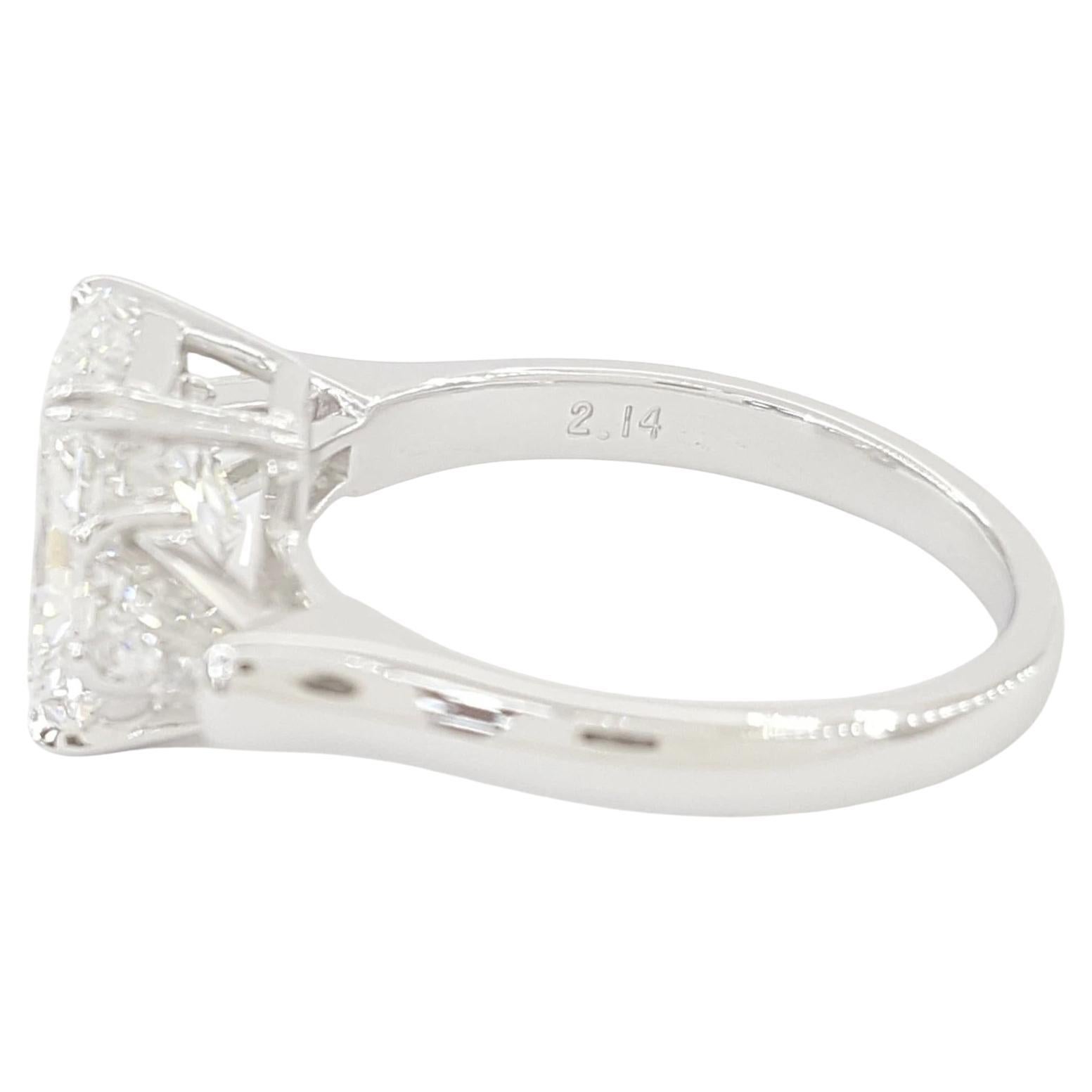 Harry Winston 2,58 Karat Diamant Platin Verlobungsring mit Strahlenschliff (Radiantschliff) im Angebot