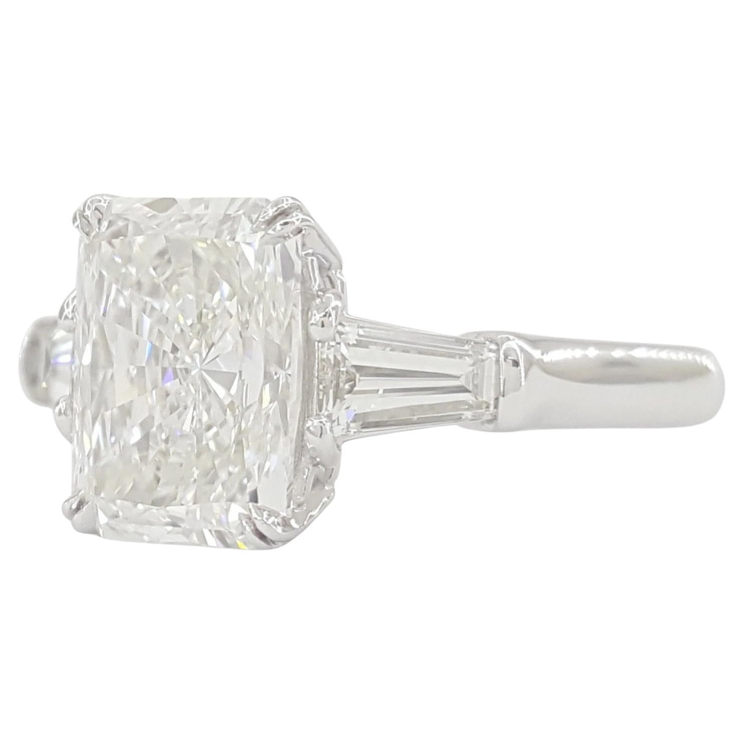 Harry Winston 2,58 Karat Diamant Platin Verlobungsring mit Strahlenschliff Damen im Angebot