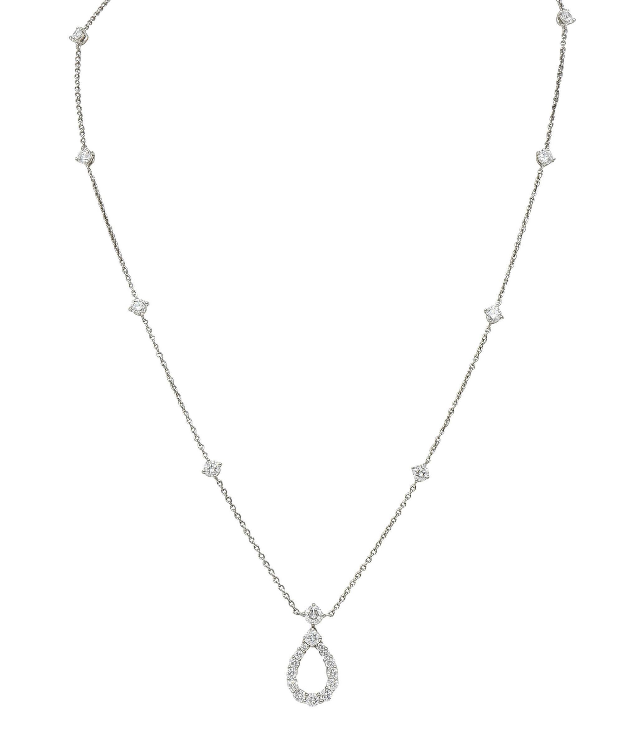 da uomo o donna Harry Winston - Collana contemporanea con diamanti in platino da 2,65 CTW - Looping Station in vendita