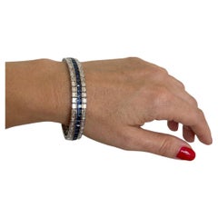 HARRY WINSTON 28 Carat Blue Sapphire Diamond Bracelet