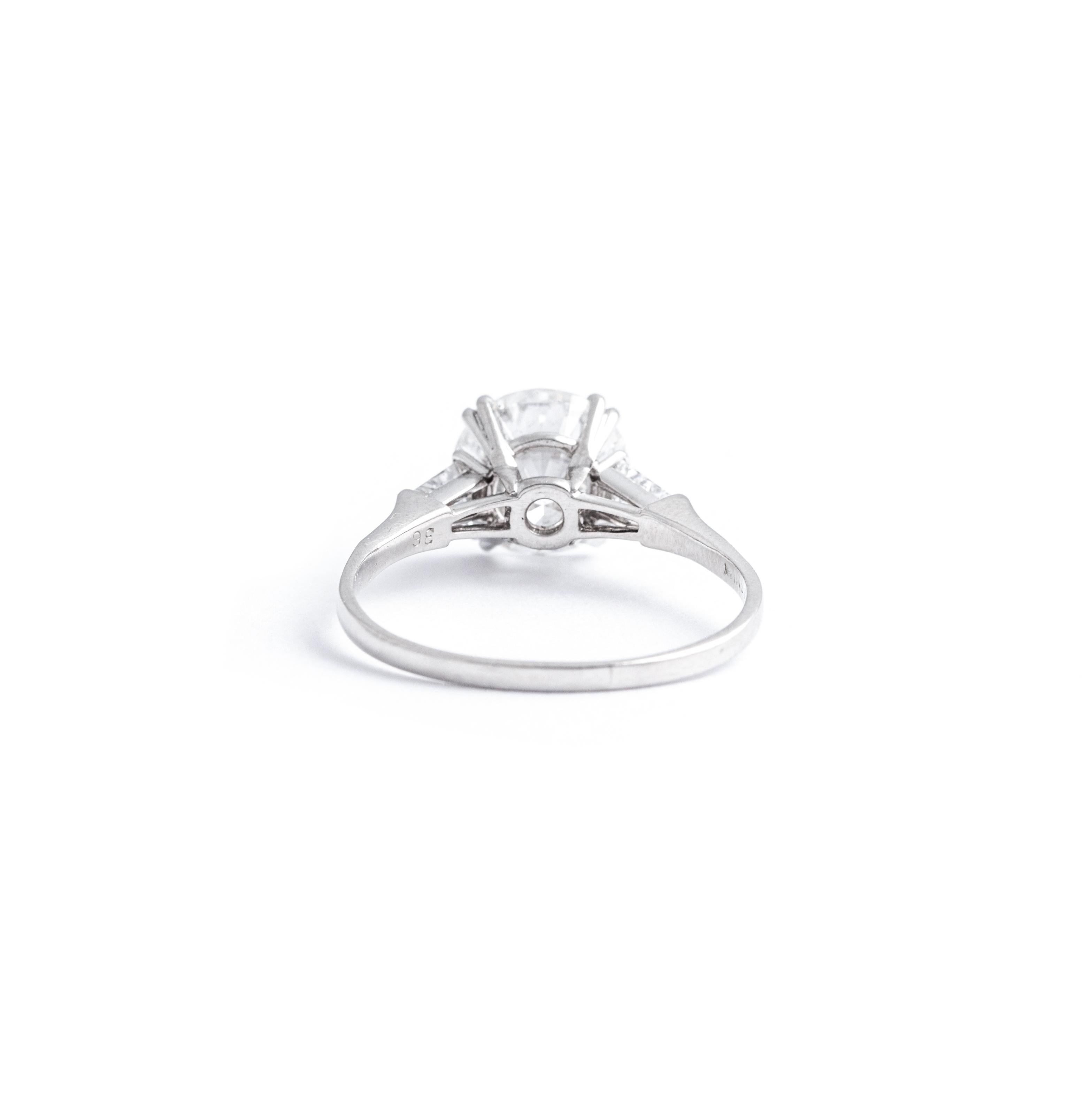 Harry Winston 2,88 Karat E VS1 runder Diamant Solitär-Ring (Art déco) im Angebot