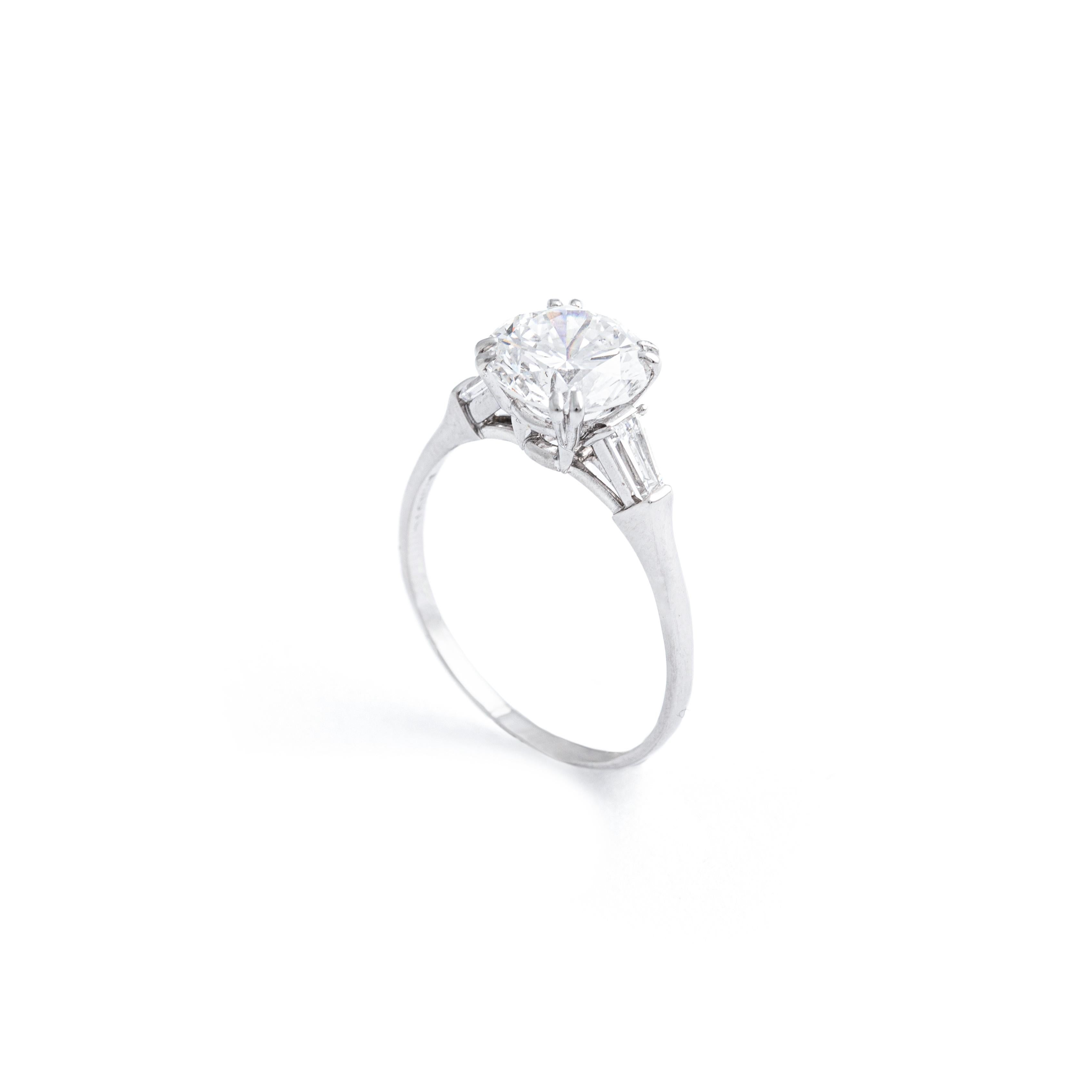 Harry Winston 2,88 Karat E VS1 runder Diamant Solitär-Ring für Damen oder Herren im Angebot