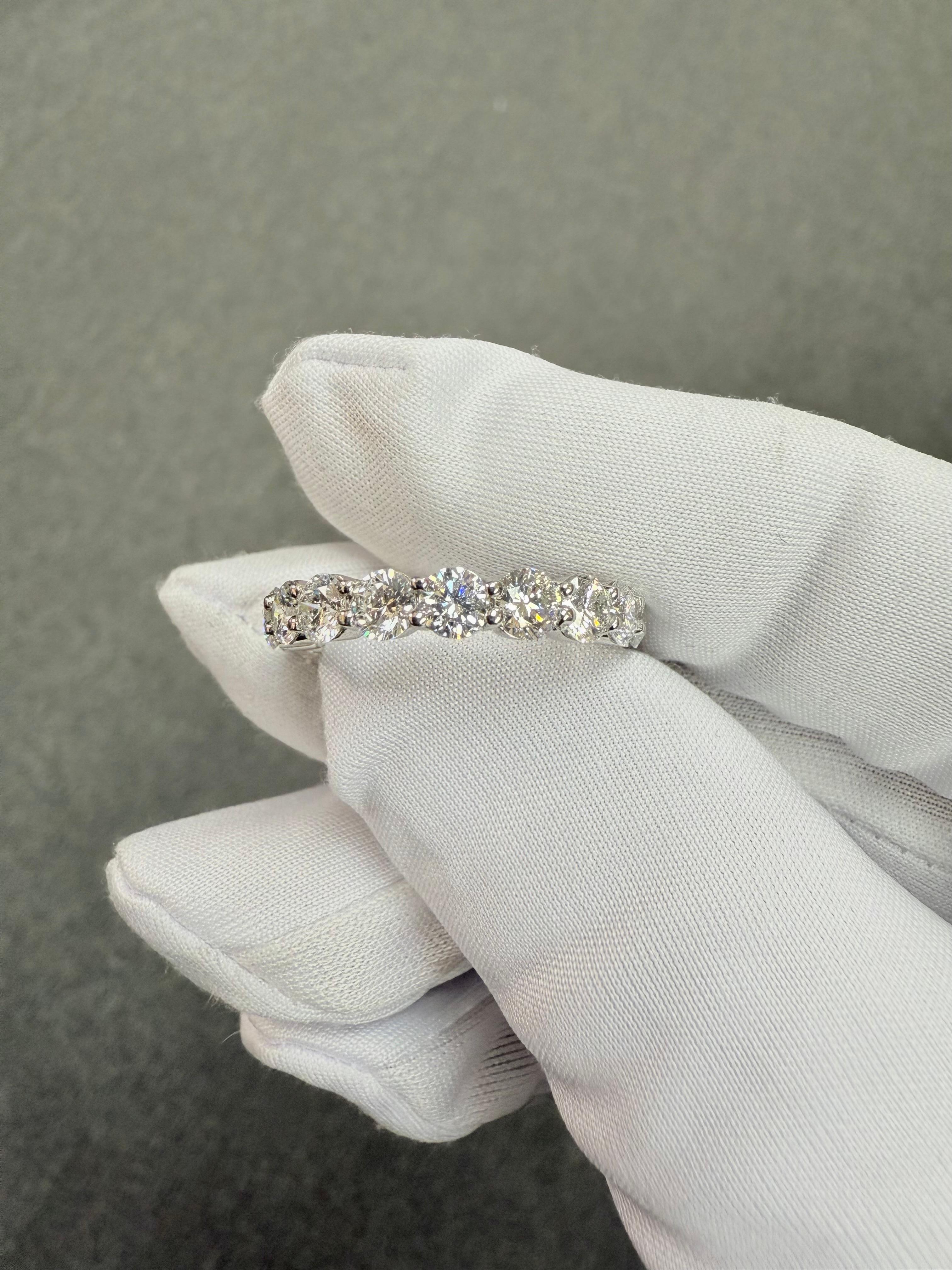 Harry Winston 3 CTW Round Brilliant Diamond Platinum Eternity Band Ring Size 6 For Sale 5