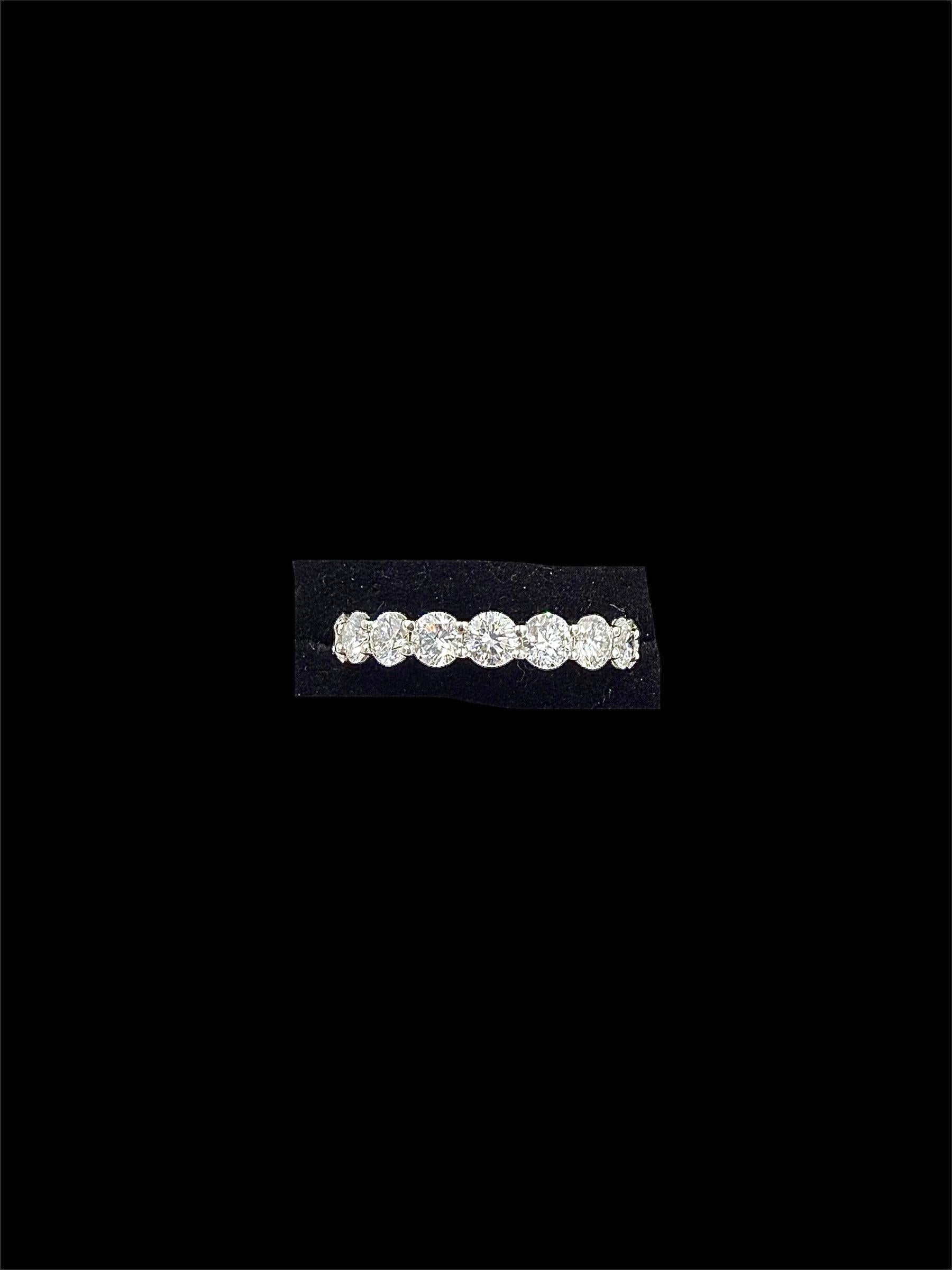 Women's or Men's Harry Winston 3 CTW Round Brilliant Diamond Platinum Eternity Band Ring Size 6 For Sale