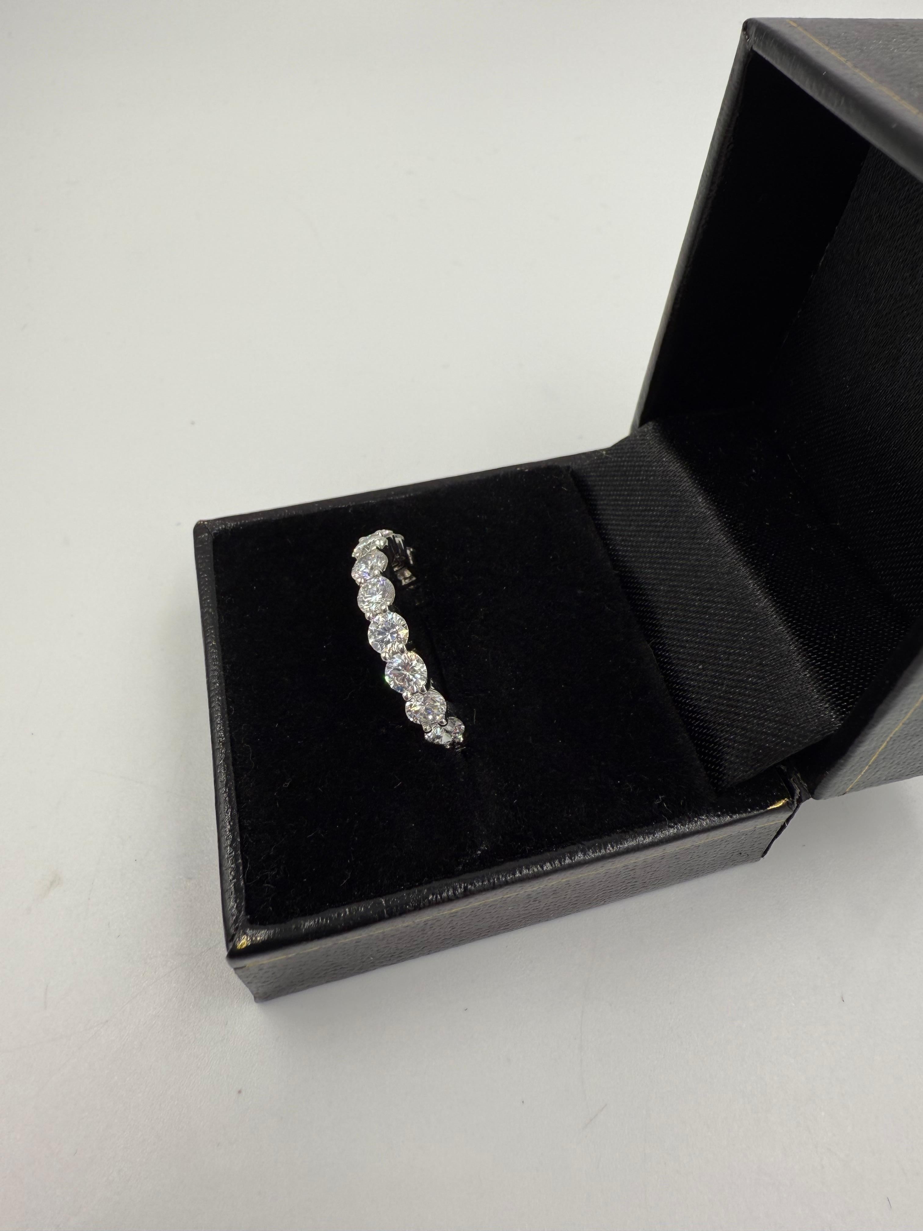 Harry Winston 3 CTW Round Brilliant Diamond Platinum Eternity Band Ring Size 6 For Sale 1