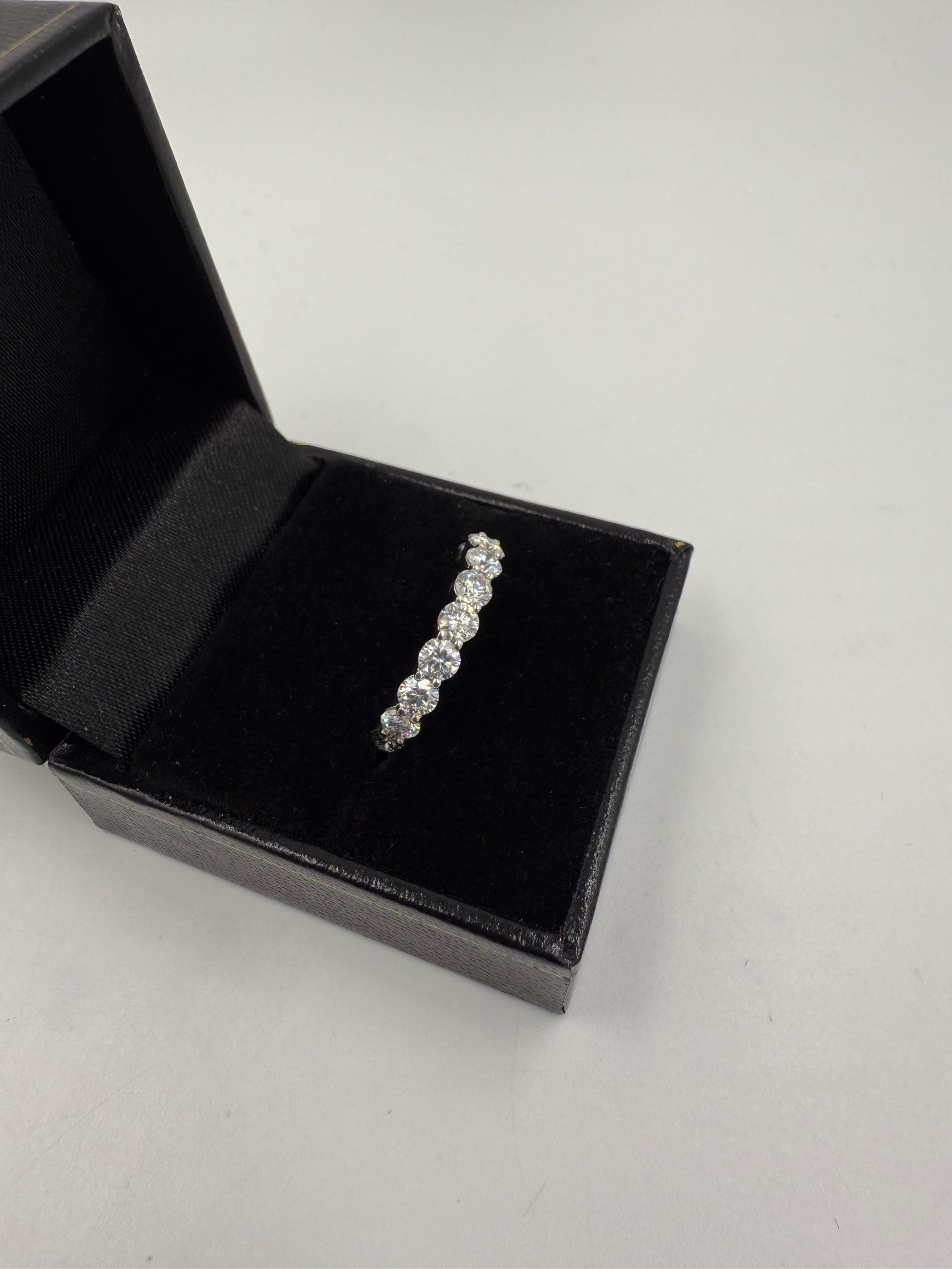 Harry Winston 3 CTW Round Brilliant Diamond Platinum Eternity Band Ring Size 6 For Sale 2