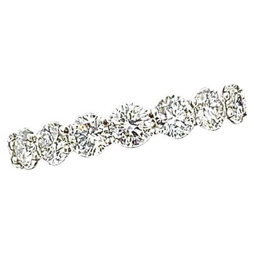 Harry Winston 3 CTW Round Brilliant Diamond Platinum Eternity Band Ring Size 6 For Sale