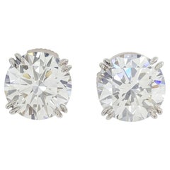 Harry Winston 3,08 Karat Gesamtgewicht Runder Brillantschliff Diamant-Ohrstecker