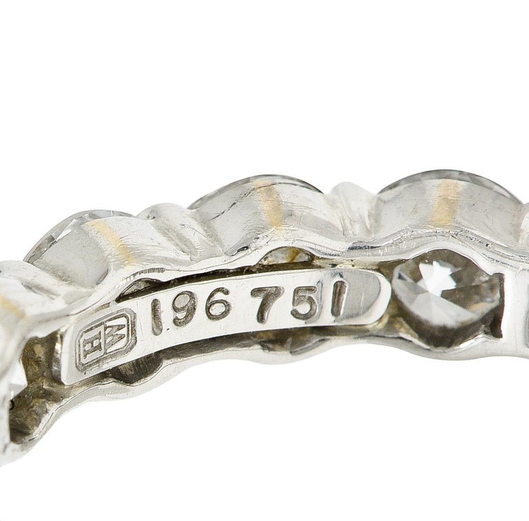 Women's or Men's Harry Winston 3.50 Carats Round Brilliant Diamond Platinum Eternity Band Ring For Sale