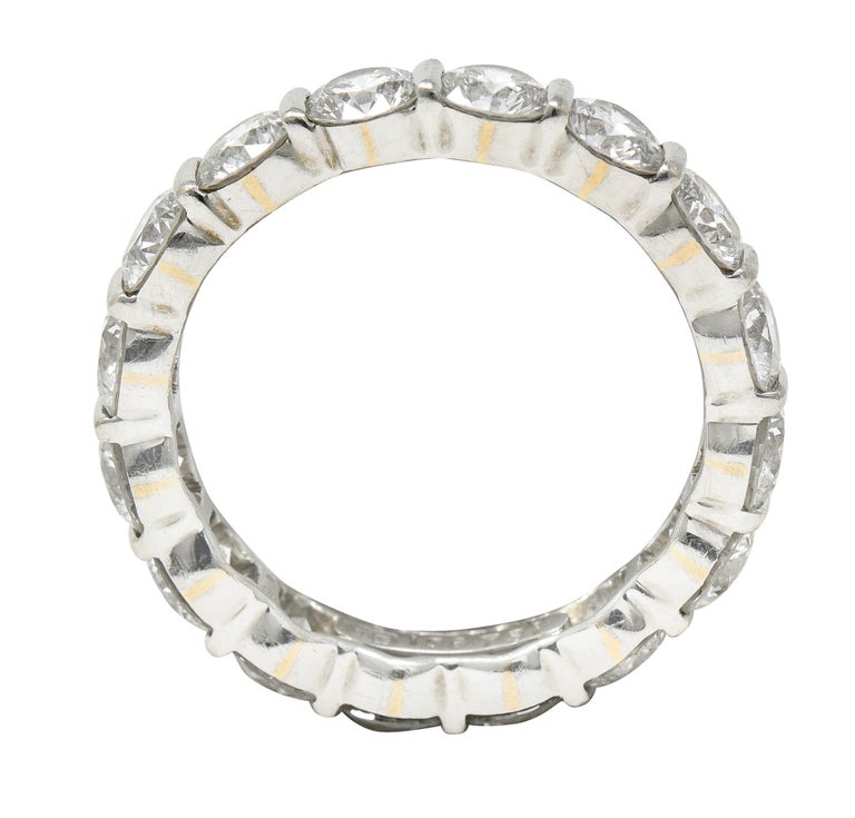 Harry Winston 3.50 Carats Round Brilliant Diamond Platinum Eternity Band Ring For Sale 1