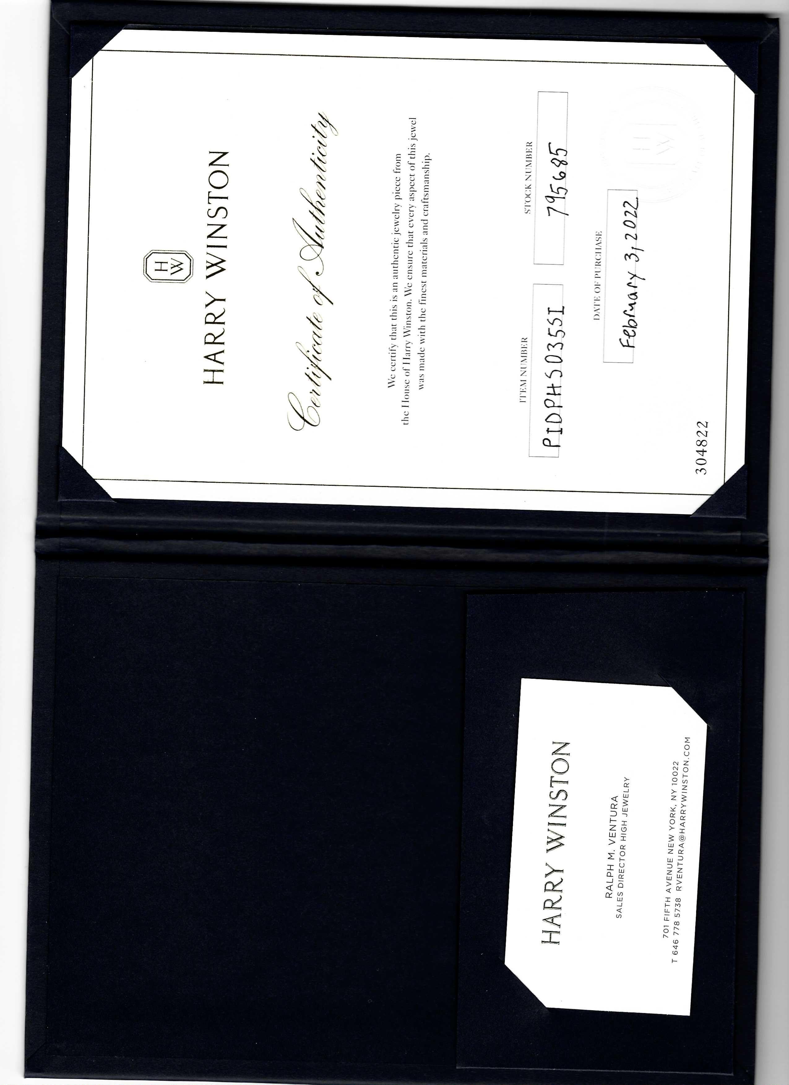 Harry Winston Collana con ciondolo in platino con diamante D VS1 a forma di cuore da 3,63 carati in vendita 4