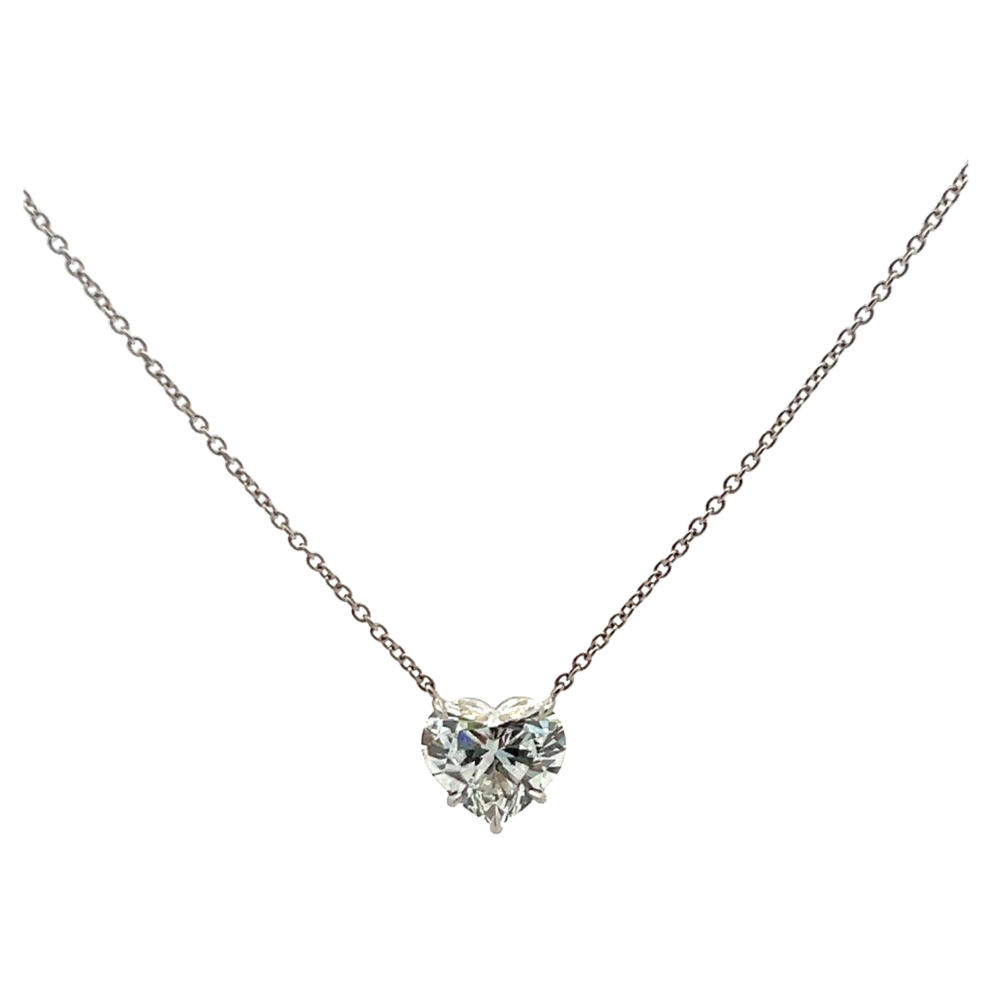 Harry Winston 3.63 Carat Heart Shape D VS1 Diamond Platinum Pendant Necklace