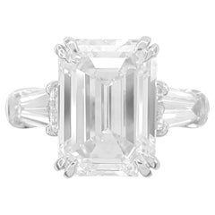 Harry Winston 4.12 ct Total Weight Emerald Cut Diamond Ring